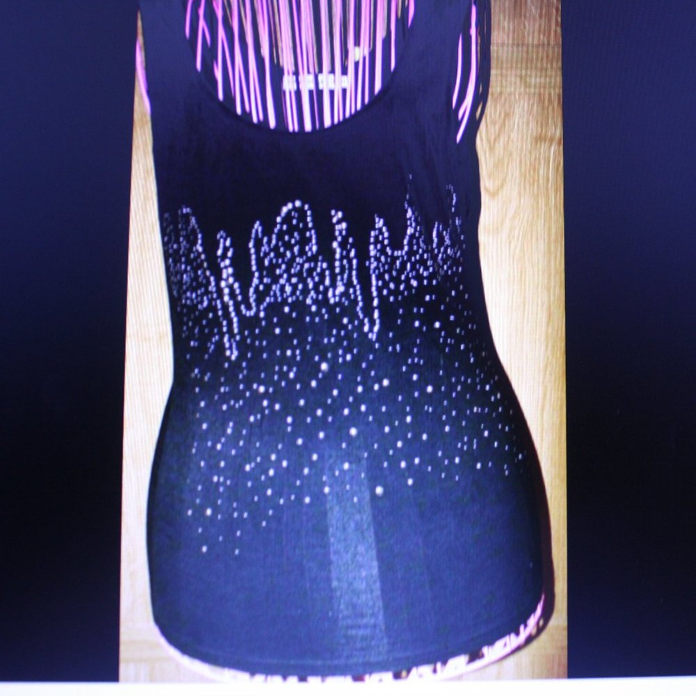 Fond Los Angeles Black Studded Tank Top Size Small